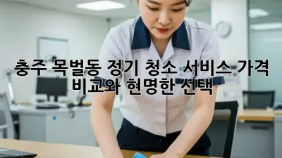 충주 목벌동 정기 청소 서비스: 가격 비교와 현명한 선택